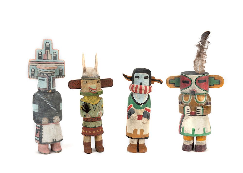 Appraisal: Various Four Kachinas Hopi and Navajo Various Four Kachinas Hopi