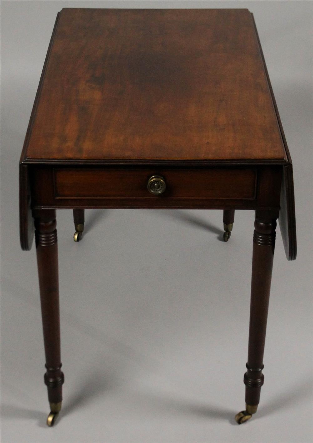 Appraisal: ENGLISH COUNTRY SHERATON MAHOGANY PEMBROKE TABLE having a rectangular top