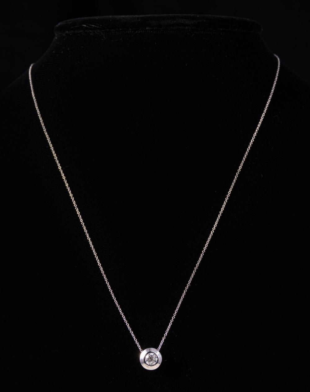 Appraisal: kt White Gold and Diamond Pendant with kt White Gold