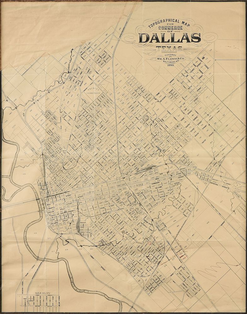 Appraisal: AN ANTIQUE MAP Topographical Map for Commerce of Dallas Texas