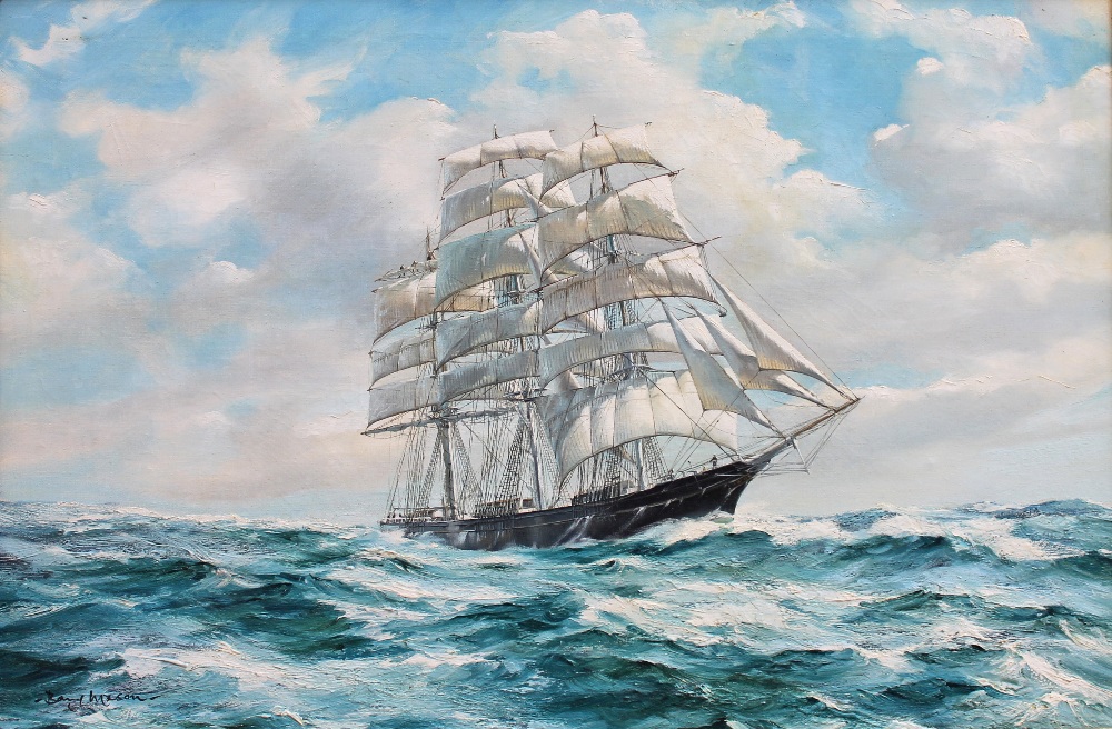 Appraisal: Barry Mason b A Clipper in full sail oil on