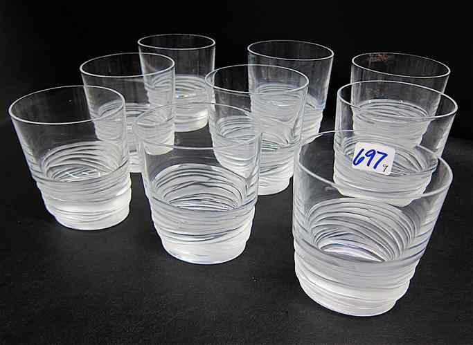 Appraisal: SET OF NINE SEVRES FRANCE CRYSTAL TUMBLERS having frosted and