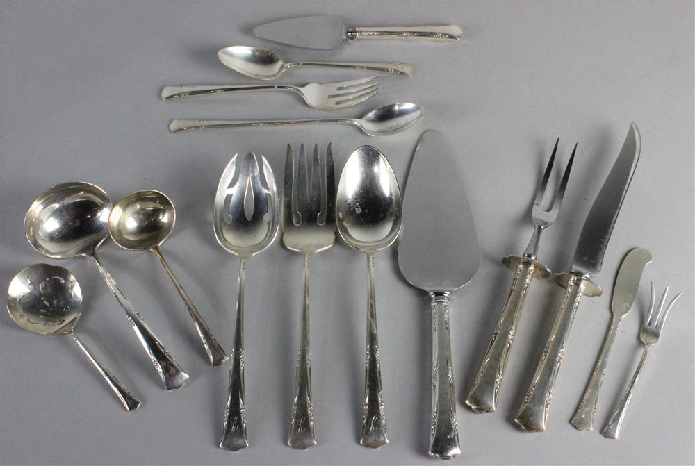 Appraisal: GORHAM STERLING GREENBRIER PATTERN FLATWARE SERVICE including iced tea spoons