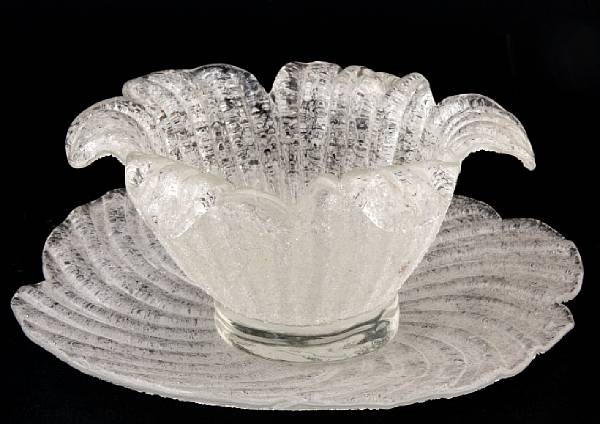 Appraisal: A set of six Murano glass bowls and under plates