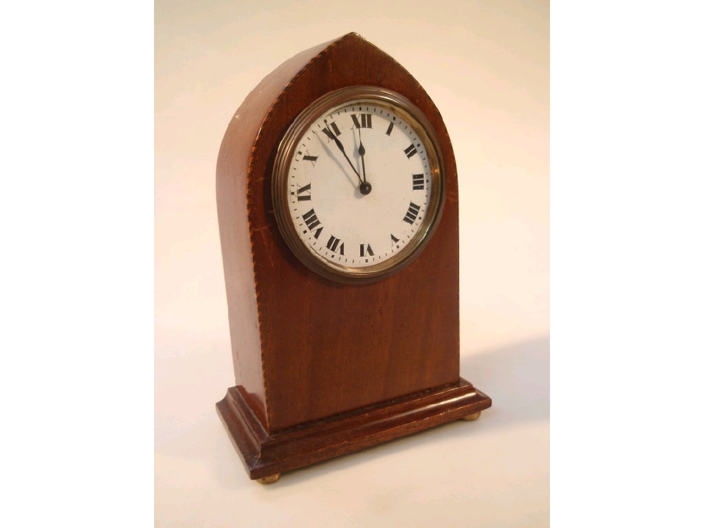 Appraisal: A 's mantel clock in a mahogany lancet case the