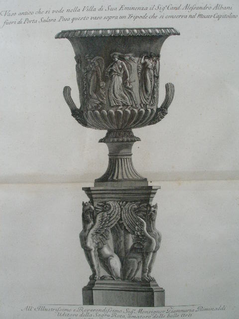 Appraisal: Giovanni Battista Piranesi Italian - engraving decorative two handled urn