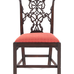 Appraisal: A George III Carved Mahogany Ribbon-Back Side Chair after a