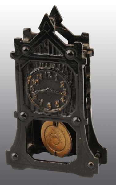 Appraisal: Cast Iron Hall Clock Still Bank Description Manufactured by Arcade