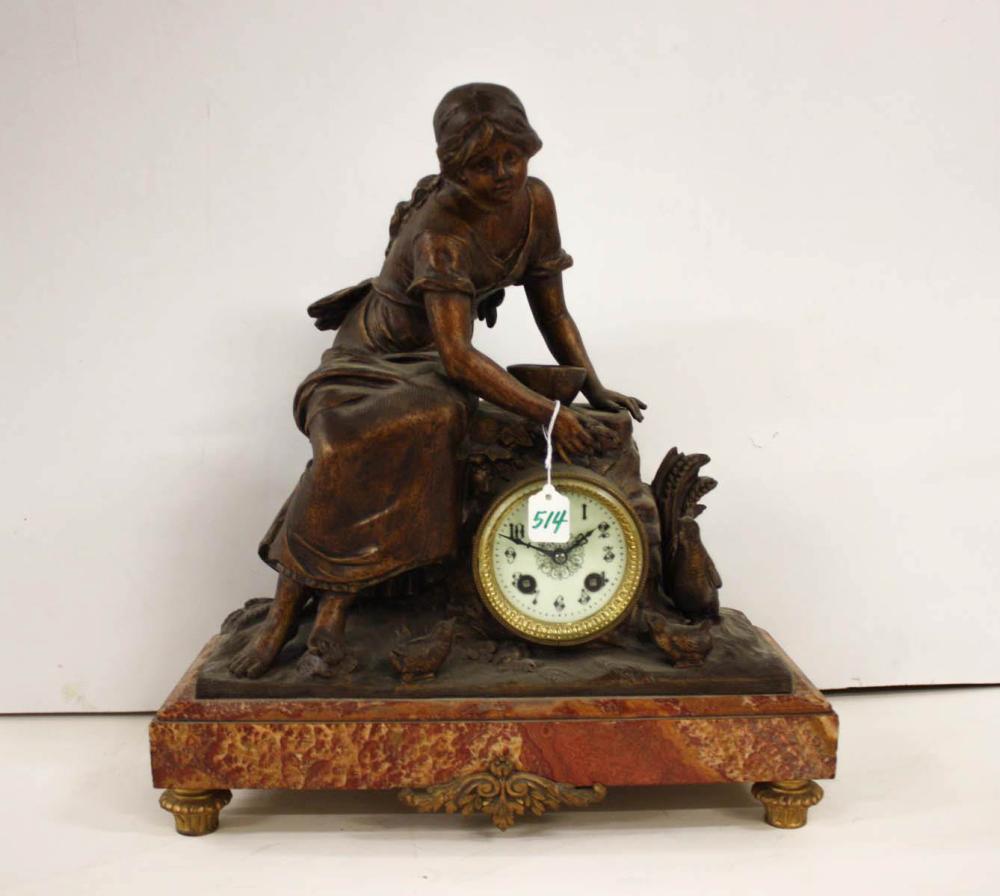 Appraisal: FIGURAL FRENCH MANTEL CLOCK Societe Clusienne d'Appareils de Precision et