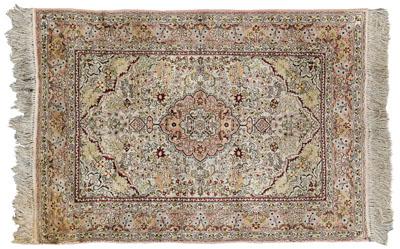 Appraisal: Isfahan style rug central medallion and corner work with pale