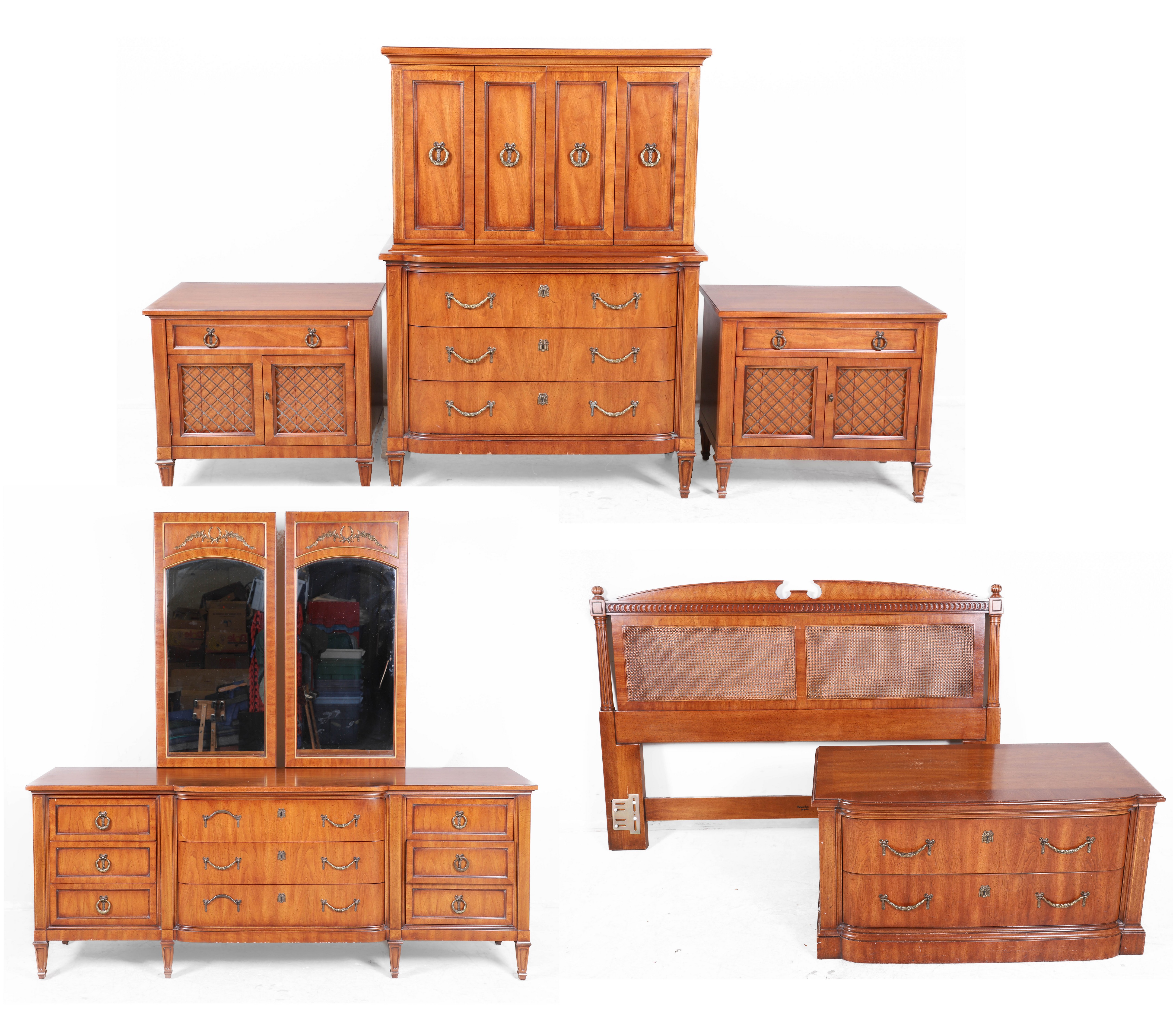 Appraisal: pc Henredon walnut finished bedroom set c o full size