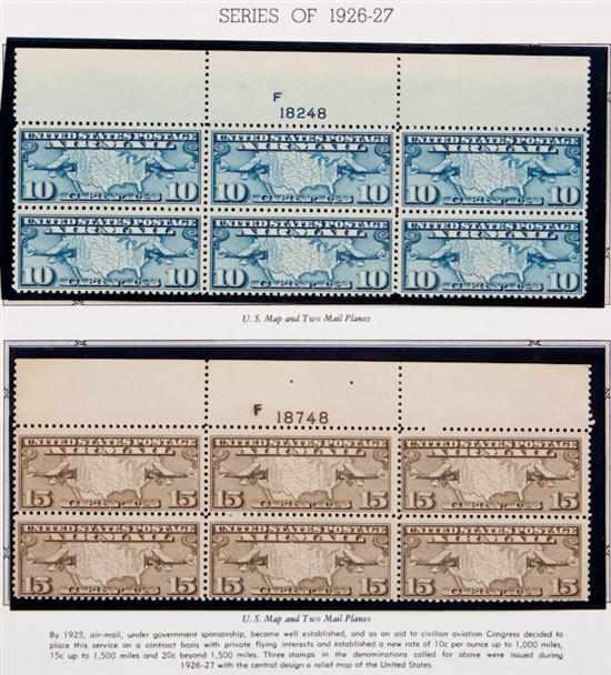 Appraisal: Selection of Airmail plate blocks - ' Scott C- through