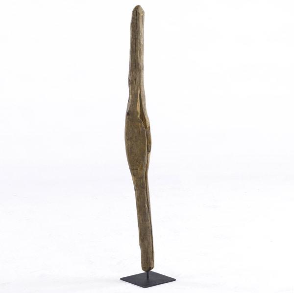 Appraisal: DINKA PARRYING SHIELD Of carved wood Chad mounted on display