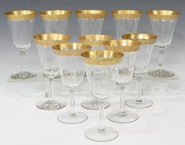 Appraisal: lot of Glass stemware with gold encrusted rim optic fluted