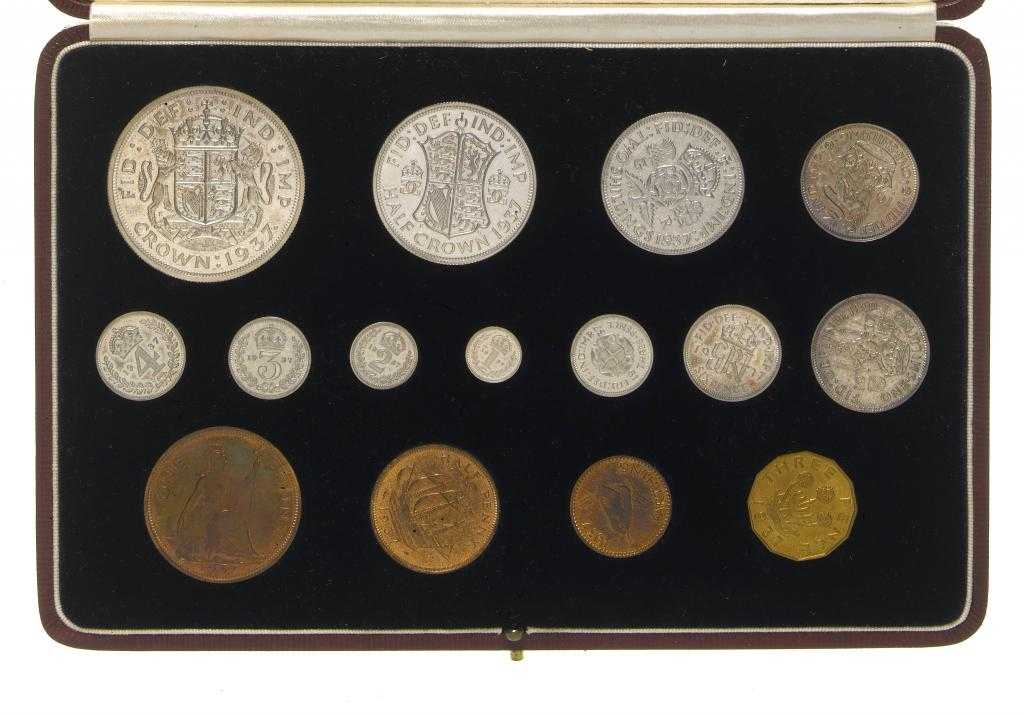 Appraisal: GEORGE VI PROOF SET CROWN - FARTHING toned aFDC cased