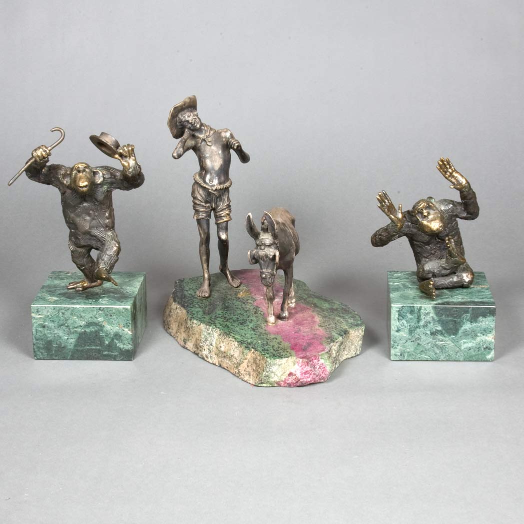 Appraisal: Two Bronze Figures of Dancing Monkeys Height of taller inches