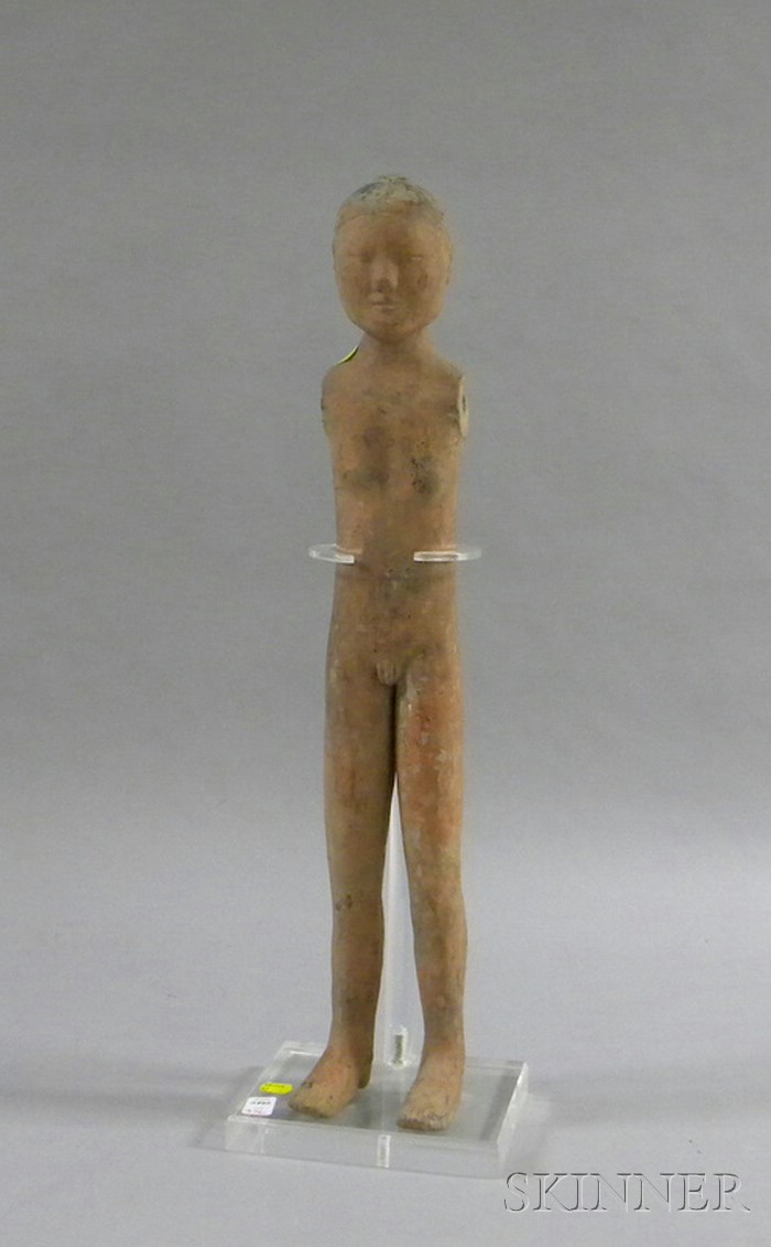 Appraisal: Han Dynasty Painted Terra-cotta Figure of a Man nd century