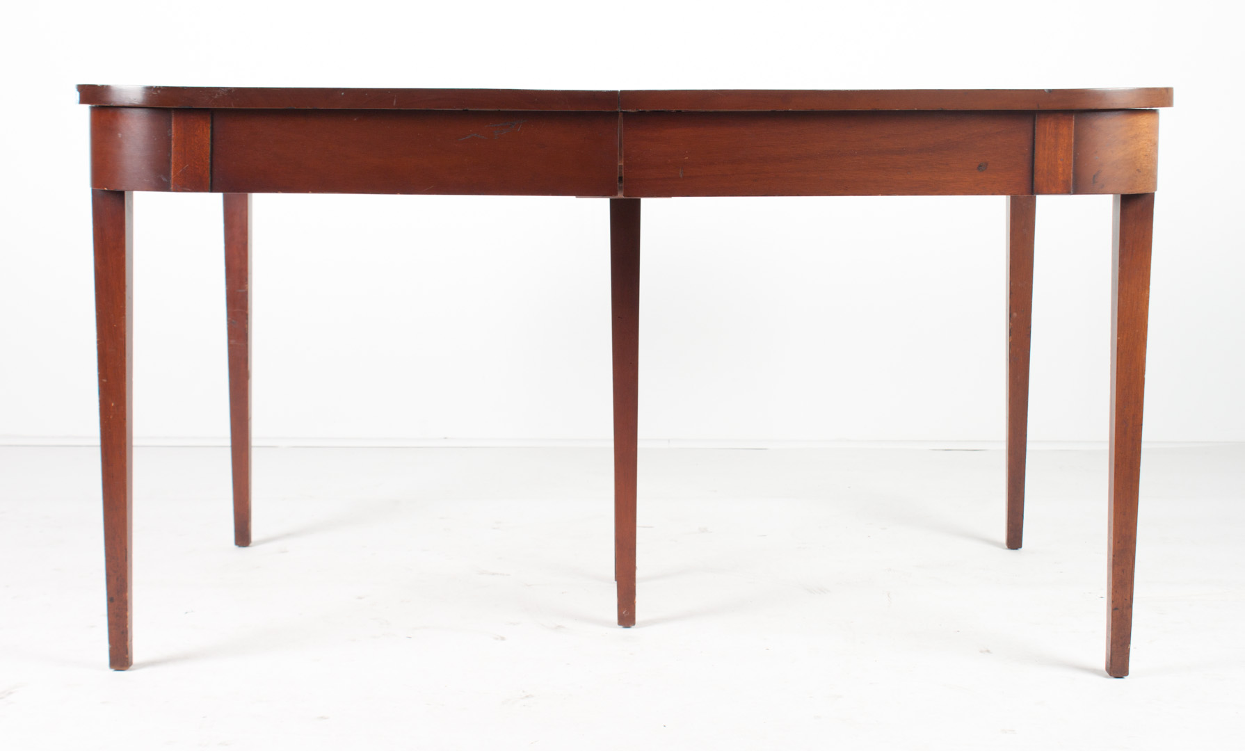 Appraisal: Biggs Federal style mahogany dining table th century square tapered