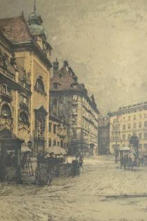 Appraisal: Luigi Kasimir etching Luigi Kasimir Austrian - - ''Wien Schottenkirche''-