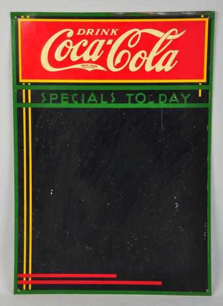 Appraisal: Embossed Tin Coca-Cola Menu Sign s Some light soiling a