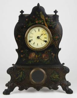 Appraisal: th c Bradley Hubbard iron face shelf clock ht th