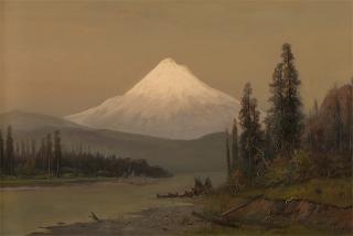 Appraisal: Frederick F Schafer ''Mt Hood from Hood Riv Oregon Evening''