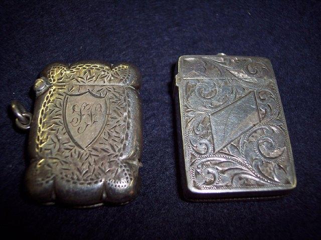 Appraisal: Two engraved vesta cases both Birmingham and