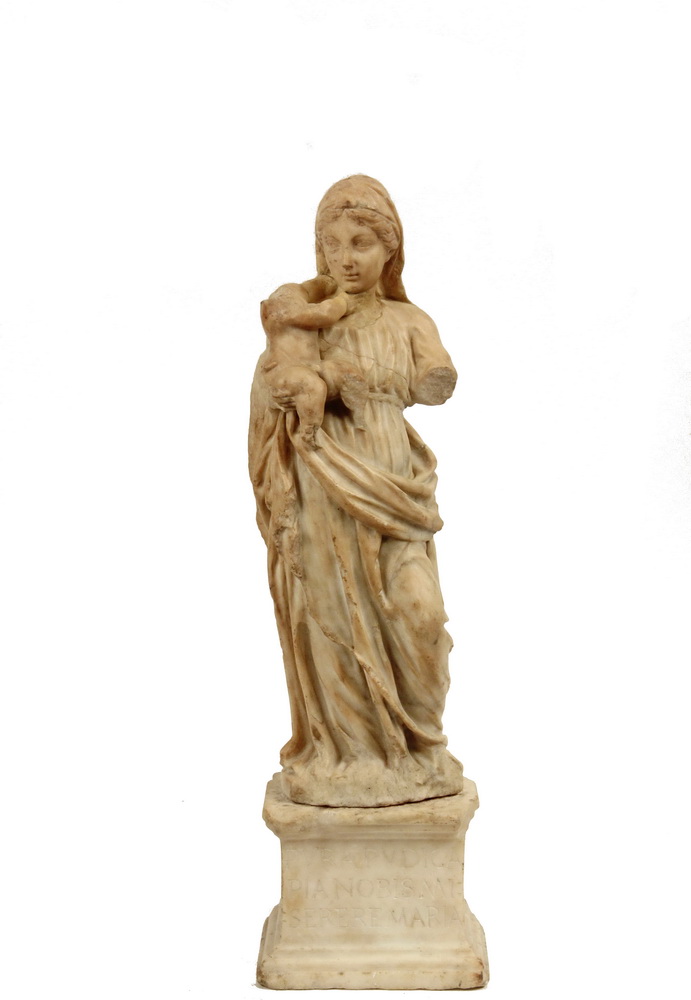 Appraisal: ITALIAN MARBLE SCULPTURE - Madonna and Child Italy th c