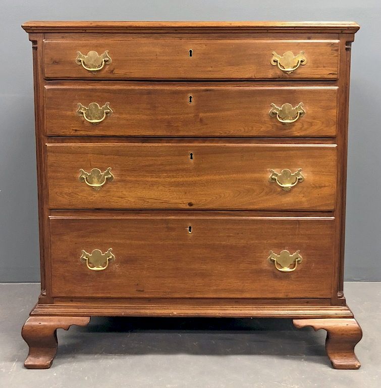 Appraisal: Pennsylvania Chippendale Walnut Chest of Drawers Pennsylvania Chippendale walnut chest