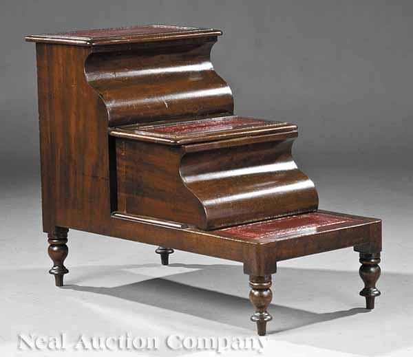 Appraisal: A William IV Mahogany Bedstep c composed of three steps