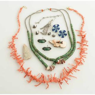 Appraisal: Assorted Southwest Jewelry Assorted Southwest jewelry comprising an arrowhead a