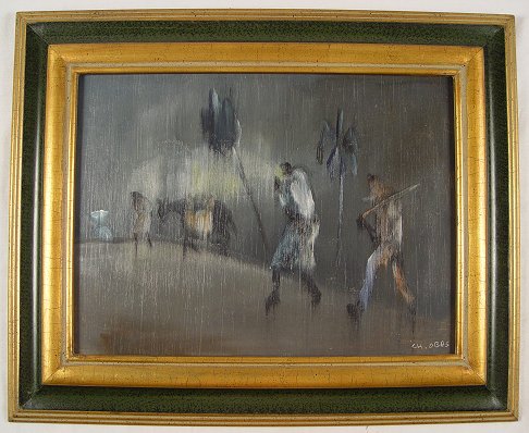 Appraisal: OBAS Charles Haitian - ''Procession '' OIL Masonite '' x