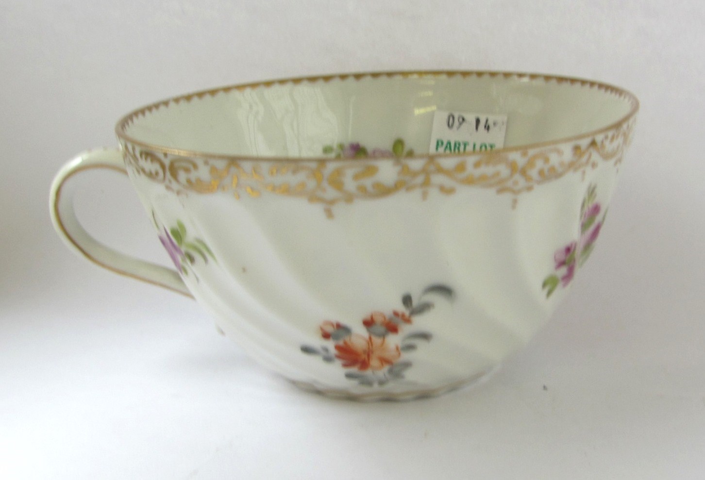 Appraisal: A Dresden composite part tea service painted with flowers qty