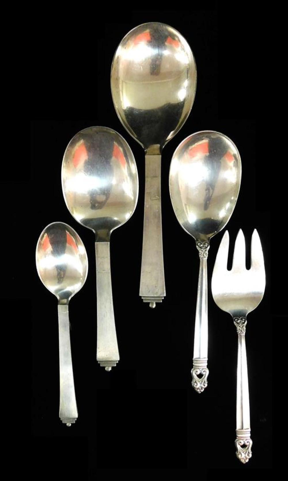 Appraisal: STERLING Georg Jensen and Royal Danish sterling silver serving pieces