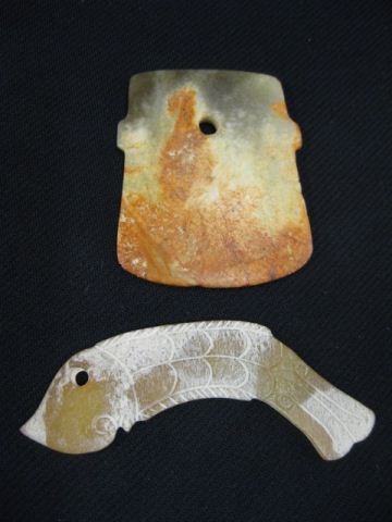 Appraisal: pcs Chinese Archaistic Style Jade orHardstone x small axe head