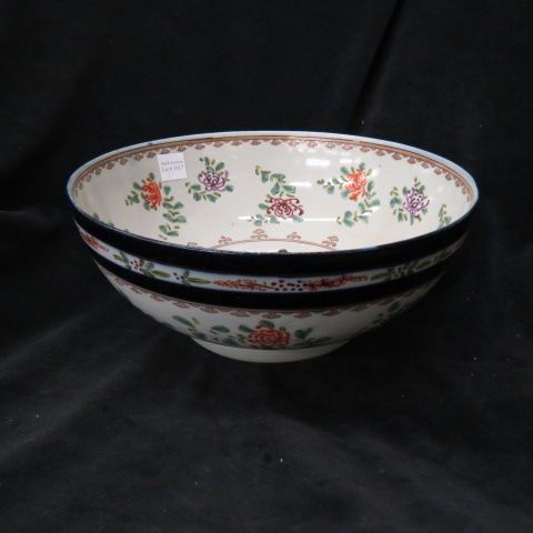 Appraisal: Chinese Porcelain Punchbowl medallion of women in center floral surround