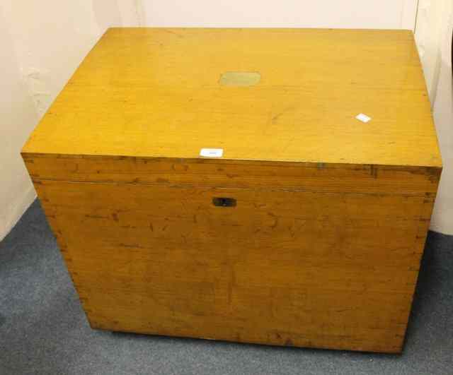 Appraisal: A VICTORIAN LIGHT OAK SILVER CHEST enclosing lift out shelves