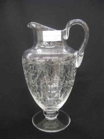 Appraisal: Baccarat Crystal Pitcher finely engraved design '' signed excellent