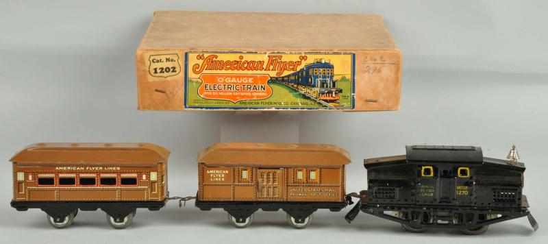 Appraisal: American Flyer O Gauge Electric Passenger Set Description Pre-war Includes