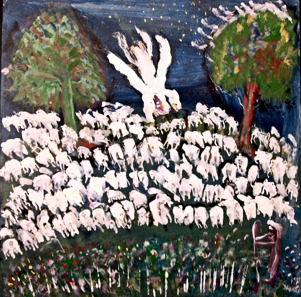 Appraisal: Outsider Art William Thomas Thompson Angel Appearing to Shepherd Thompson