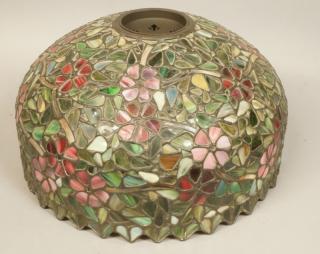 Appraisal: Vintage Leaded Slag Glass Lamp Shade Very colorf Vintage Leaded