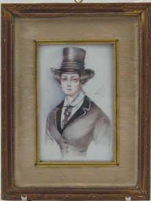 Appraisal: An enamel on copper portrait of a lady signed and