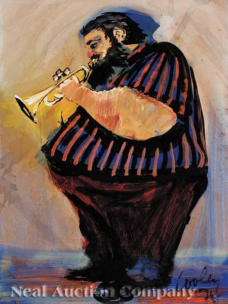 Appraisal: Jack Cooley American New Orleans th c Trumpet Player oil