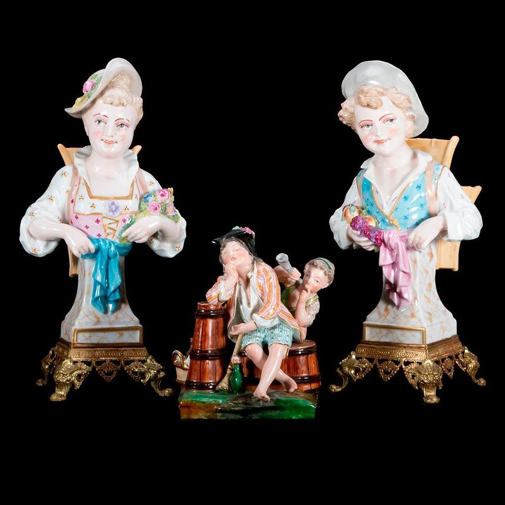 Appraisal: Two Meissen Style Figural Groups Continental Two Continental Meissen Style