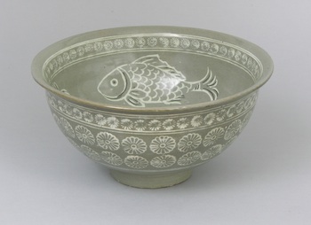 Appraisal: A Korean Celadon Fish Bowl ca th Century Green glaze