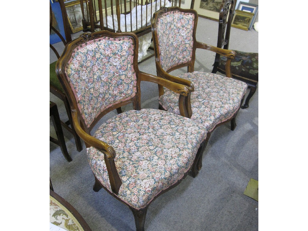 Appraisal: Pair of open armchairs