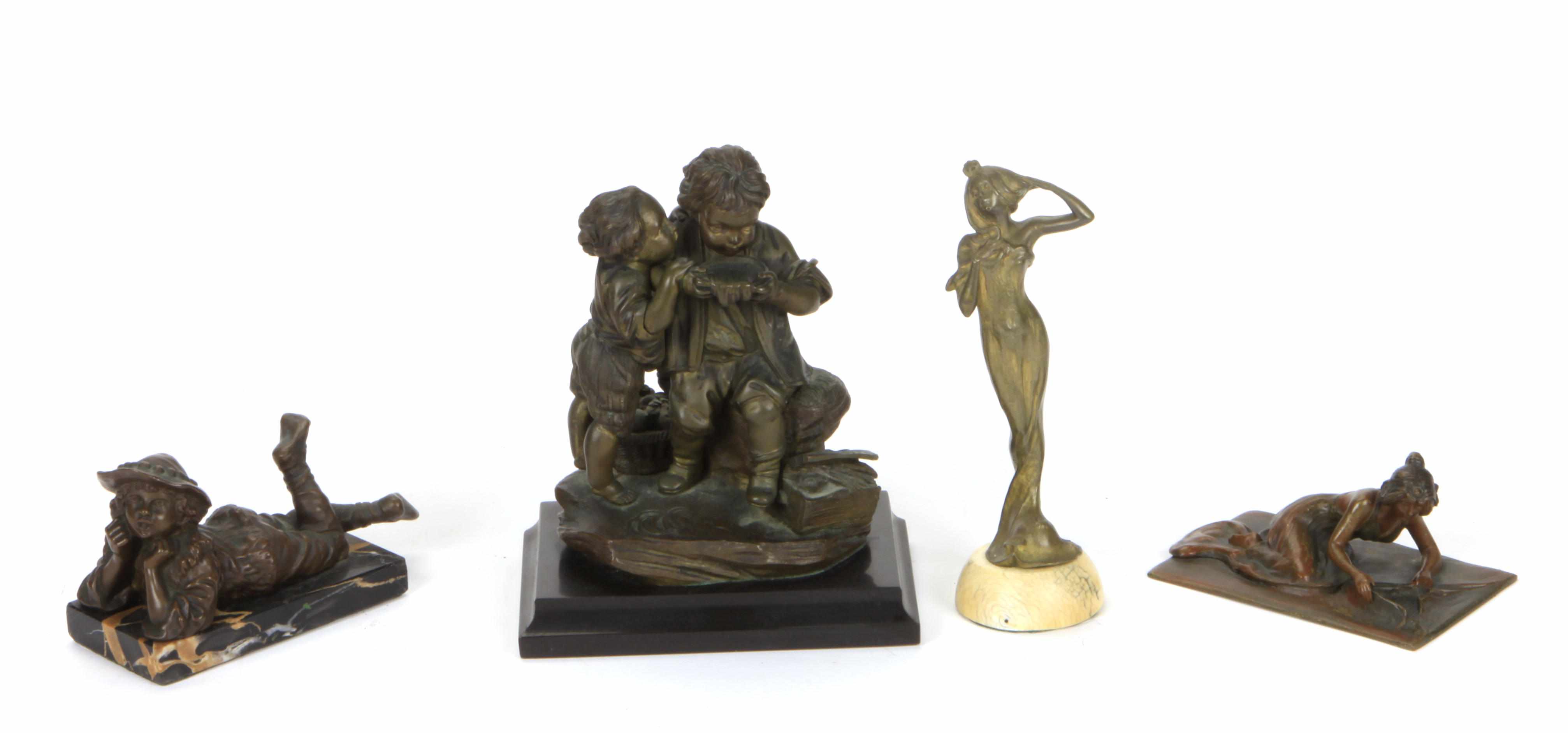 Appraisal: Property of various owners A group of four patinated bronze