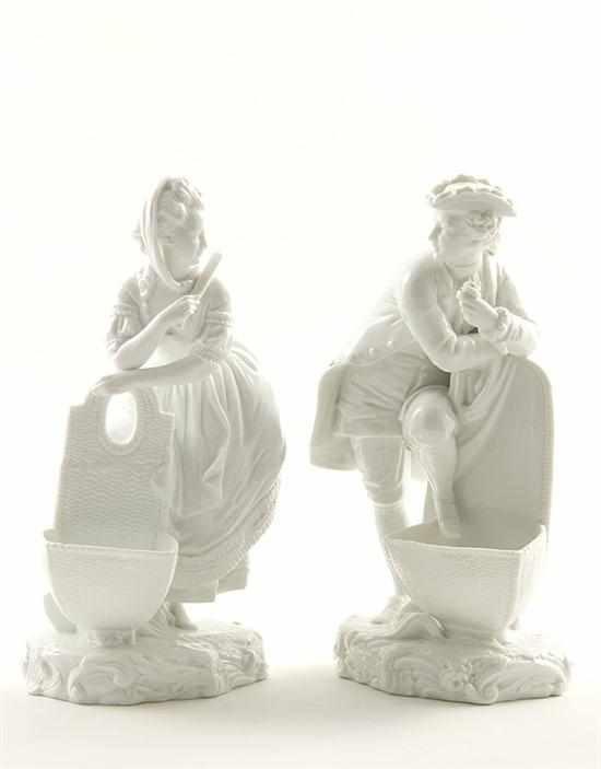 Appraisal: Pair Continental blanc-de-chine figures th century romantic man and woman