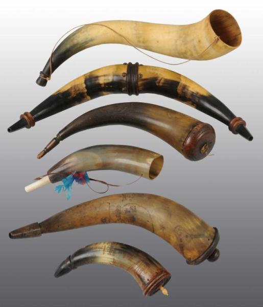 Appraisal: Lot of Miscellaneous Powder Horns Description Includes three new and