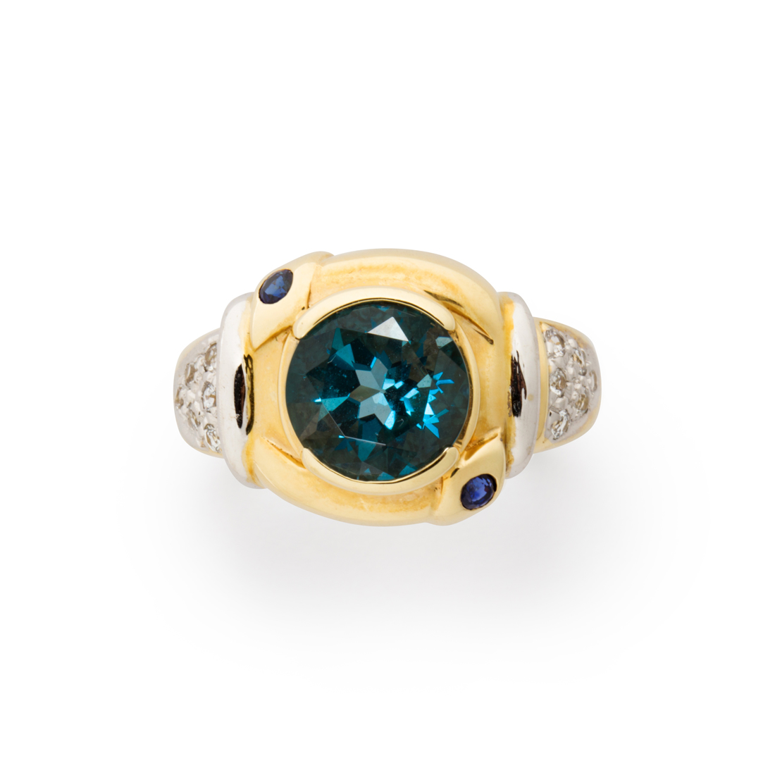 Appraisal: A GEMSTONE AND FOURTEEN KARAT GOLD RING A gemstone and